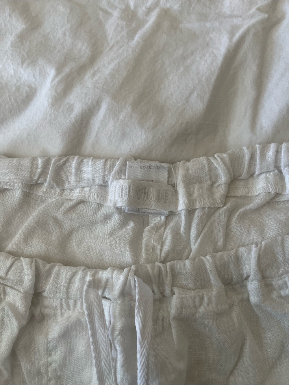 CP SHADES CLASSIC Lightweight White Linen Drawstring Pants - Picture 12 of 12